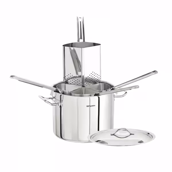 Marmite à Pâtes avec Paniers - Acier Inoxydable - 22,4 L - Ø 360 mm - incl. 4 Paniers - Compatible Induction