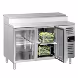 Přípravný chladicí stůl PREMIUM - 1360x700 mm - 2 skleněné dveře - pro 7× GN 1/3