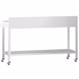 Table de travail en inox PREMIUM - 1800 x 600 mm - avec tablette inférieure, dosseret et roulettes