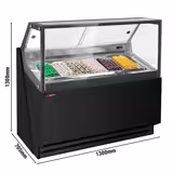 Vetrina Gelato THEO - 1300mm - Refrigerazione ventilata - per 6x Vasca da gelato da 5 Litri - Nero