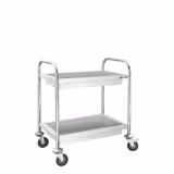 Serving & Clearing Trolley – 2 Tubs - 750×400 mm - Raised Rim - Sound-Damped - 2 Brakes