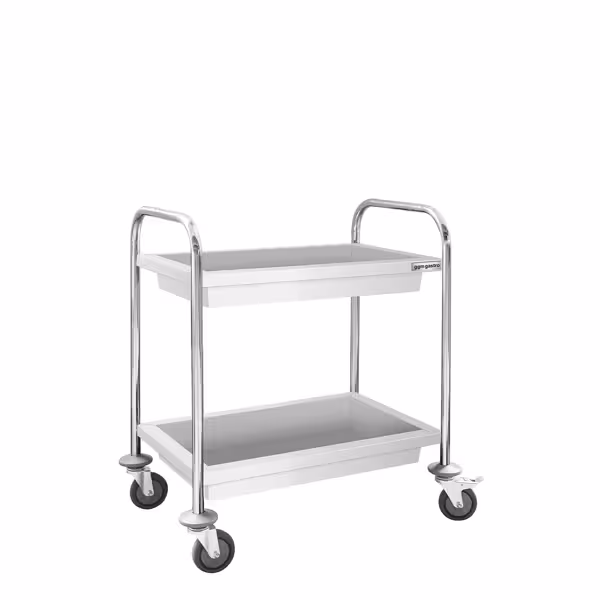 Serveerwagen - 750x400mm - met 2 bladen & geluidsarme zwenkwielen