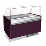Ice Cream Serve Over Counter | LIAM - 1310mm - Static cooling - with LED lighting - for 10 x 5 litres Napoli pans - Violet - hinged glass lid