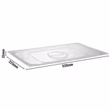 (6 stuks) polycarbonaat - GN-deksel GN 1/1 - hoogte: 35mm - 530x325mm - transparant