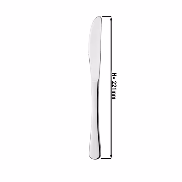 (12 uds) Cuchillo de menú Mila - Acero inoxidable 18/10 - Espejo/Brillo - 221mm