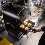 Gas Forno per patate al cartoccio (Kumpir) - manuale - 4,9kW - 500x700x1200mm - Acciaio inox - con 3 cassetti