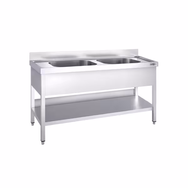 Móvel de lava-loiça PREMIUM - 1400x700mm - com base e 2 lavatórios no centro
