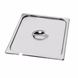 Stainless Steel GN Lid GN 2/3 - with ladle recess - 356x326x30mm
