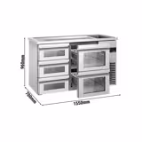 Banco Spillatura Birra - 1550x700mm - 5 Cassetti in vetro