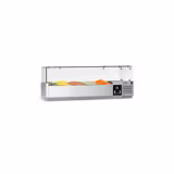 Vetrina Refrigerata Porta Ingredienti / Vetrina Gastronorm PREMIUM - 1200x335mm - 5x GN 1/4 - vetri dritti