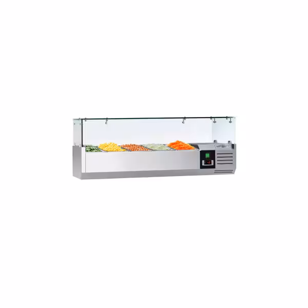 Chladicí nástavná vitrína PREMIUM - 1200x335 mm - 5× GN 1/4