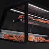 Koelvitrine - 1330x910mm - 169 liter - kleur zwart - dubbel glas - met 1 plank