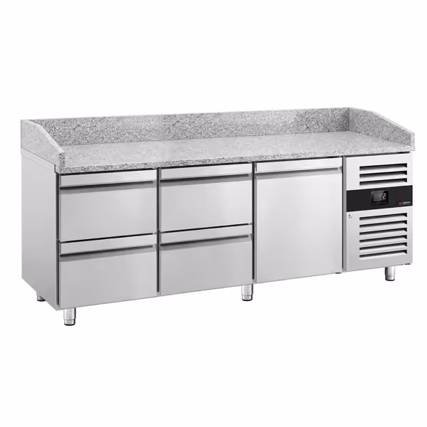 ECO pizza-hűtőpult – 2000x800 mm – 1 ajtóval és 4 fiókkal