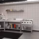 Tavolo di base in acciaio inox 600x600 mm - con ripiano di base