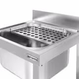 Freestanding Stainless Steel Bucket Sink – 500x500x550mm-1 Bowl-Splashback-Perforated Grid