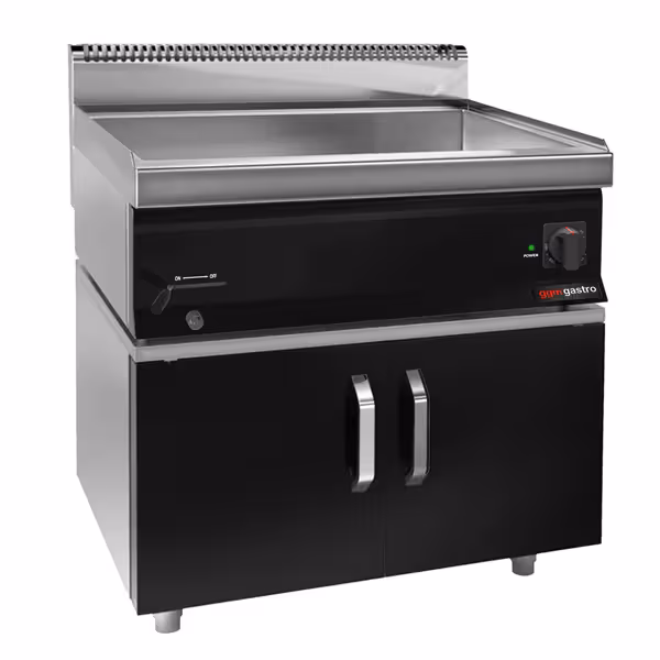 حمام مائي كهربائي - 2,40 kW - 2x GN 1/1 أو 4x GN 1/2 - مع صمام تصريف - مع قاعدة سفلية ببابين