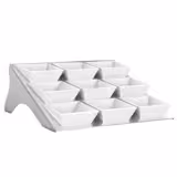 Etagerie / Supporto per buffet - Cromo - incl. 9 ciotole in melamina - quadrate