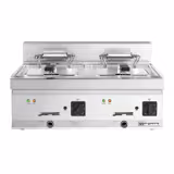 Commercial Electric Double Deep Fryer - Twin Tank Countertop Stainless Steel - 10+10L 18kW