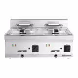 Dubbele elektrische friteuse - 10+10 liter - 18 kW - mechanische bediening - met aftapkraan
