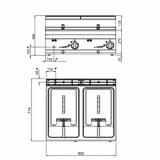 Kaksiosainen sähkökäyttöinen rasvakeitin - 2 x 10 l - 12,0 kW - tyhjennyshanalla - 400 V