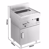 Commercial Electric Pasta Cooker - Single Tank - Freestanding - 28L - 9kW - with Drain Tap - on Cupboard Base - 1-Door
