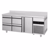 Commercial Counter Fridge PREMIUM - 1865x700mm - with 1 door - 4 drawers - with upstand - capacity 474 litres