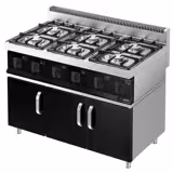 Gas Hob - 36kW - 6 burners - with base cabinet - 3 doors