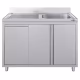 Szafka zlewozmywakowa – 1200 x 600 mm – z koszem na śmieci i jednym zlewem po prawej stronie