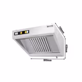 Commercial Wall-Mounted Extraction Canopy - with Motor - 800mm - Speed Controller, Baffle Filters & LED Lighting