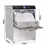 Çift Cidarlı Endüstriyel Bulaşık Makinası Set Altı - Dokunmatik Kontrol Paneli - 3,55kW - 50x50cm Sepetli - Full Pompalı