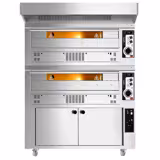 Forno a gas per pizza - 1450x1450mm - 6+6 pizze Ø33cm - 370°C - Meccanico - incl. Cappa & Armadio di lievitazione