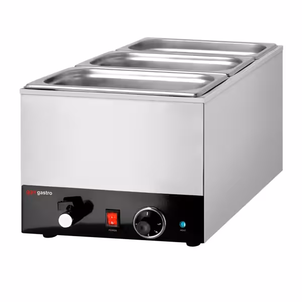 Električni Bain Marie - 1,2 kW - Za GN 1/1 sa 200 mm visine - Sa odvodnom slavinom