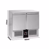 Koelwerkbank PREMIUM - 900x700mm - 2 deuren