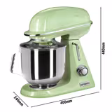 Planetmixer - 7 l - 350 W - inkl. visp, flatblandare och degkrok - bänkmodell - mintgrön
