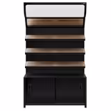 Commercial bread display rack MADRID - 1200 mm - with 3 shelves - matt black