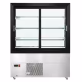 Vitrine met koeling en gebak - 1200 mm - dubbele beglazing - met 3 schappen
