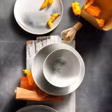(6 pcs) Dessert Bowl - Nordic - Stoneware - 900ml - round - Ø 150mm - Green/White