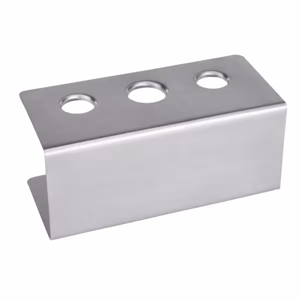 Glasstrutställ - "Modern" - med 3 hål - 200x95x90 mm - rostfritt stål