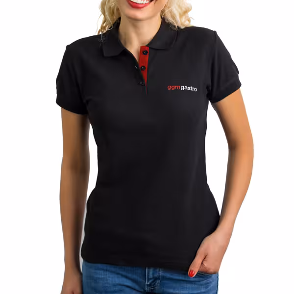 (5 stuks) Dames poloshirt - zwart - Maat: L