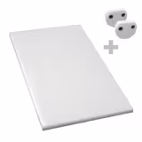 Daska za rezanje HACCP - 300x500 mm - Debljina: 20 mm - polietilen (HDPE 500) - Bijela - S graničnicima