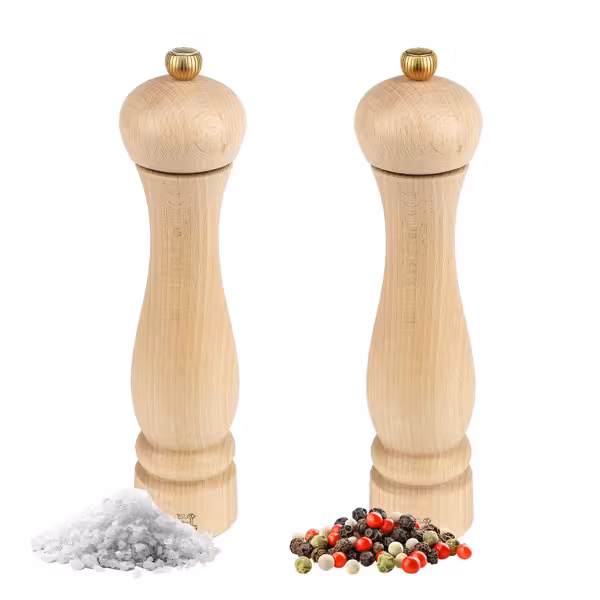 (6 sztuk) PEUGEOT | CLERMONT – młynki do soli i pieprzu – drewno – naturalne – wysokość: 240 mm