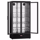 Drankenkoelkast - 920mm - 466 liter - RVS-interieur - met 2 glazen deuren - Zwart