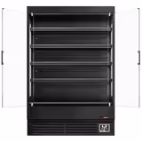 Supermarkt-Wandkoelmeubel - 1320mm - 595 liter - met 2 glazen draaideuren & 4 schappen - zwart