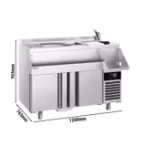 Μπαρ- & Ψυγείο Πάγκος Ποτών 1200x600 χλσ. - 150 Λίτρα - 2 Πόρτες & Ράφια