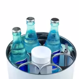 Raffredda bottiglie - CONFERENCE - Acciaio inox, SAN - Ø 230mm - Bianco - con inserto refrigerante - per 6 bottiglie