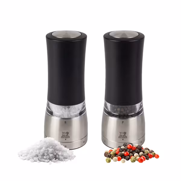 PEUGEOT | DAMAN - Electric Salt & Pepper Mills - Stainless Steel/Acrylic - Height: 160mm