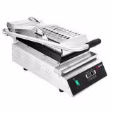 Kontaktní gril / hamburger gril - 2,8 kW - digitální - desky: žebrovaná nahoře i dole - Grilovací plocha: 223x380 mm