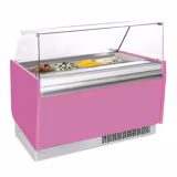 Vitrine à glace LIAM – 1560 mm – refroidissement statique – pour 13+13 bacs à glace de 5 litres – Rose