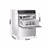 Double-skinned Compact Glasswasher - Manual - 2.77kW - with Drain Pump, Rinse Aid Pump