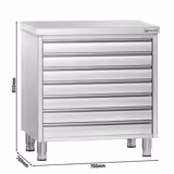 Laatikkokaappi PREMIUM 7 laatikolla pizzataikinapalloja varten - 700x500mm